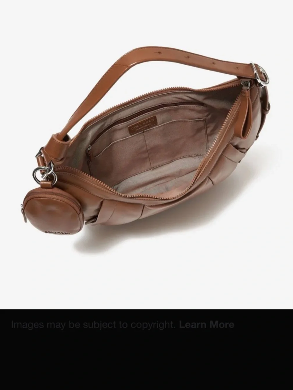 Cole Haan Womens' Quilted soft leather Hobo Bag - New Caramel